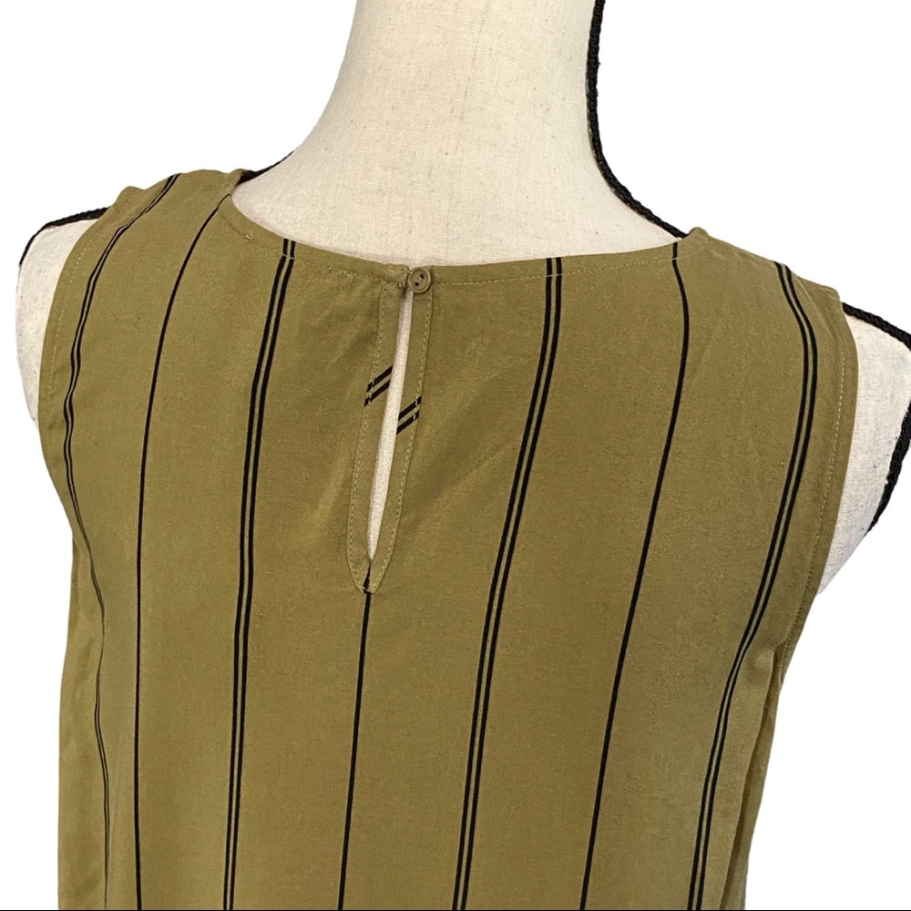 Madison Sleeveless Tunic S High Low Striped Dried Herb - Picture 9 of 12